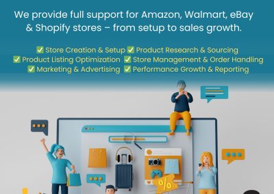 Ecommerce Store Management- Amazon, Walmart, Ebay Shopify